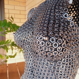 Уникальная металлическая скульптура в стиле лофт/индастриал ручной работы
